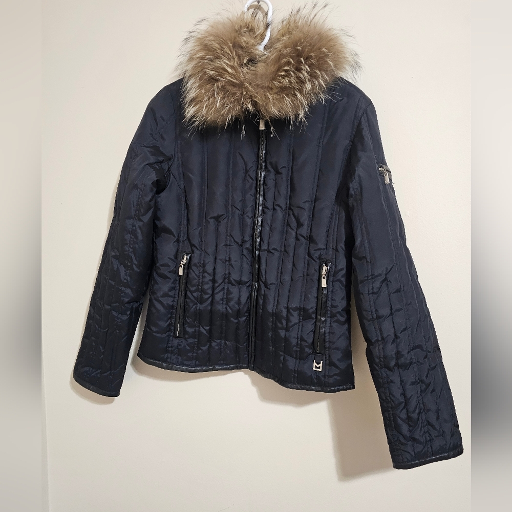 Michael Kors Women's winter jacket with detachable raccoon collar XS